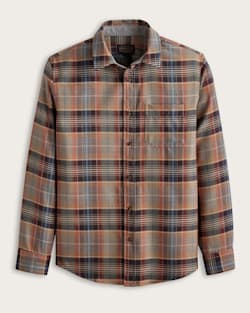 MEN'S MEN'S PLAID MERINO LODGE SHIRT IN NAVY/TAN PLAID image number 1