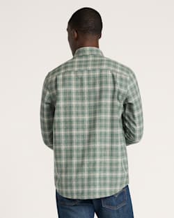ALTERNATE VIEW OF MEN'S MEN'S PLAID MERINO LODGE SHIRT IN GREEN/TAN/GREY OMBRE image number 2