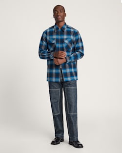 ALTERNATE VIEW OF MEN'S BOBBY RUIZ X PENDLETON BOARD SHIRT IN GREY/TURQUOISE OMBRE image number 5