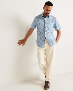 ALTERNATE VIEW OF MEN'S SHORT-SLEEVE NATIONAL PARK SHORELINE SHIRT IN BLUE image number 6