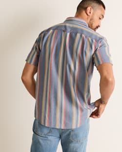 ALTERNATE VIEW OF MEN'S SHORT-SLEEVE STRIPE BAYSIDE SHIRT IN BLUE MULTI image number 2