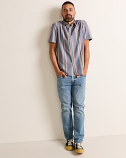 ALTERNATE VIEW OF MEN'S SHORT-SLEEVE STRIPE BAYSIDE SHIRT IN BLUE MULTI image number 6