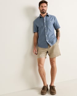 ALTERNATE VIEW OF MEN'S SHORT-SLEEVE BAYSIDE SHIRT IN BLUE image number 6