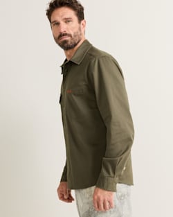 ALTERNATE VIEW OF MEN'S TWILL WORK SHIRT IN GREEN/PONDEROSA image number 3