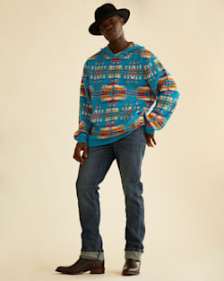 WRANGLER X PENDLETON MEN'S SWEATER-KNIT MERINO HOODIE IN TURQUOISE MULTI image number 1