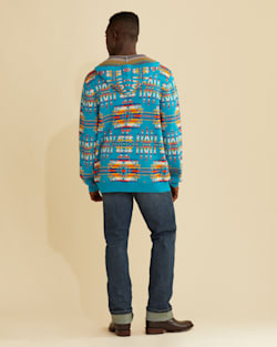ALTERNATE VIEW OF WRANGLER X PENDLETON MEN'S SWEATER-KNIT MERINO HOODIE IN TURQUOISE MULTI image number 3