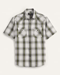MEN'S SHORT-SLEEVE PLAID FRONTIER SHIRT IN WHITE/CHARCOAL image number 1