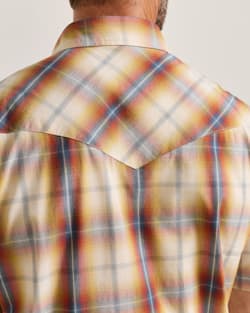 ALTERNATE VIEW OF MEN'S SHORT-SLEEVE PLAID FRONTIER SHIRT IN TAN/BLUE/RUST image number 5
