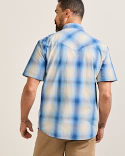 ALTERNATE VIEW OF MEN'S SHORT-SLEEVE PLAID FRONTIER SHIRT IN IVORY/BLUE image number 2