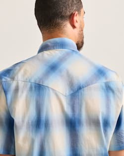 ALTERNATE VIEW OF MEN'S SHORT-SLEEVE PLAID FRONTIER SHIRT IN IVORY/BLUE image number 5