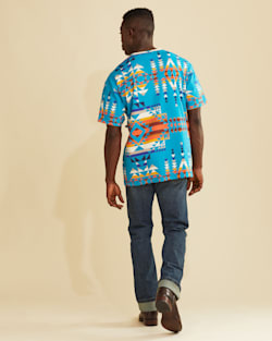 ALTERNATE VIEW OF WRANGLER X PENDLETON MEN'S SHORT-SLEEVE PRINTED TEE IN TURQUOISE MULTI image number 3