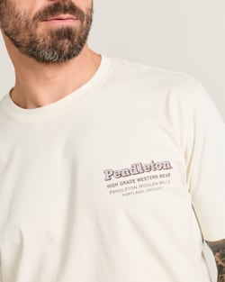 ALTERNATE VIEW OF MEN'S SHORT-SLEEVE DESCHUTES WESTERN GRAPHIC TEE IN WHITE/BROWN image number 5