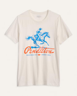 MEN'S SHORT-SLEEVE RACEHORSE GRAPHIC TEE IN VINTAGE WHITE/BLUE image number 1