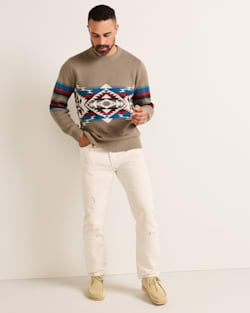 ALTERNATE VIEW OF MEN'S BRIDGE CREEK COTTON SWEATER IN STONE image number 6