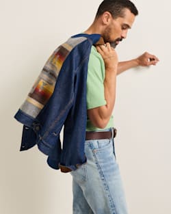 ALTERNATE VIEW OF MEN'S CULVER DENIM JACKET IN DARK DENIM/PONDEROSA image number 4