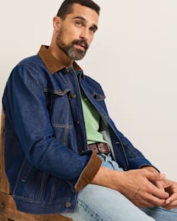 ALTERNATE VIEW OF MEN'S CULVER DENIM JACKET IN DARK DENIM/PONDEROSA image number 5
