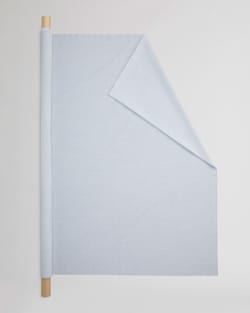 STRETCH MERINO FABRIC IN WHITE/BLUE STRIPE image number 1