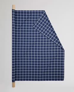 WORSTED WINDOWPANE FABRIC IN NAVY/GREY PLAID image number 1