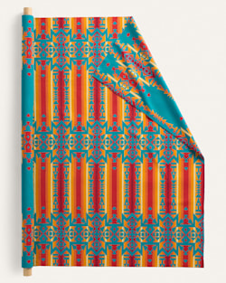 ALTERNATE VIEW OF CONDENSED HEAVYWEIGHT JACQUARD FABRIC IN TURQUOISE/RED image number 2