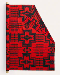 ALTERNATE VIEW OF HARDING HEAVYWEIGHT JACQUARD FABRIC IN BLACK/RED HARDING image number 2