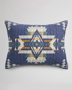 ALTERNATE VIEW OF ROCK POINT PRINTED COVERLET SET IN INDIGO MULTI image number 3