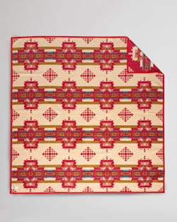 ALTERNATE VIEW OF ROCK POINT JACQUARD THROW IN SCARLET image number 2