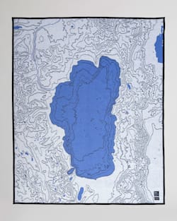 LAKE TAHOE TOPOGRAPHICAL BLANKET IN IVORY/BLUE MULTI image number 1