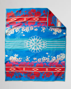 GATHER BLANKET IN BLUE/RED MULTI image number 1