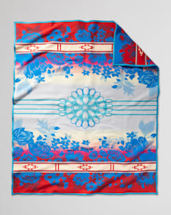 ALTERNATE VIEW OF GATHER BLANKET IN BLUE/RED MULTI image number 2