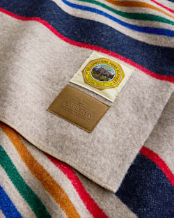 FLAT VIEW OF YELLOWSTONE NATIONAL PARK BLANKET IN TAUPE image number 2