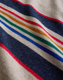 CLOSE UP VIEW OF YELLOWSTONE NATIONAL PARK BLANKET IN TAUPE image number 3