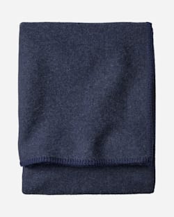 ECO-WISE WOOL SOLID BLANKET IN NAVY HEATHER image number 1