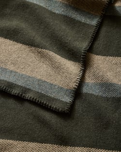 ALTERNATE VIEW OF ECO-WISE WOOL PLAID/STRIPE BLANKET IN OLIVE STRIPE image number 3