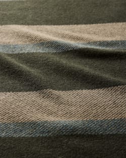 ALTERNATE VIEW OF ECO-WISE WOOL PLAID/STRIPE BLANKET IN OLIVE STRIPE image number 4