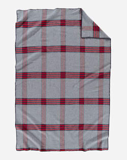 ALTERNATE VIEW OF ECO-WISE WOOL PLAID/STRIPE BLANKET IN GREY/RED PLAID image number 2