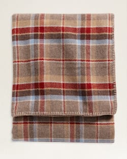 ECO-WISE WOOL PLAID/STRIPE BLANKET IN RED JASPER image number 1