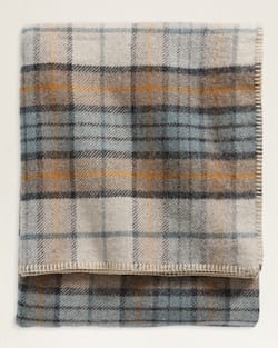 FOLDED VIEW OF ECO-WISE WOOL PLAID/STRIPE BLANKET IN MISTY RIDGE image number 3