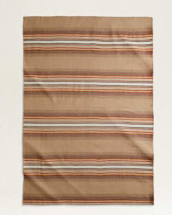 FLAT VIEW OF ECO-WISE WOOL PLAID/STRIPE BLANKET IN SIENNA STRIPE image number 2