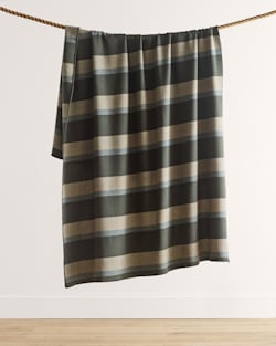 ECO-WISE WOOL PLAID/STRIPE BLANKET IN OLIVE STRIPE image number 1