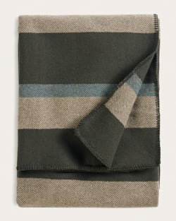 ALTERNATE VIEW OF ECO-WISE WOOL PLAID/STRIPE BLANKET IN OLIVE STRIPE image number 5