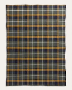 ALTERNATE VIEW OF ECO-WISE WOOL PLAID/STRIPE BLANKET IN OLIVE MIX image number 3