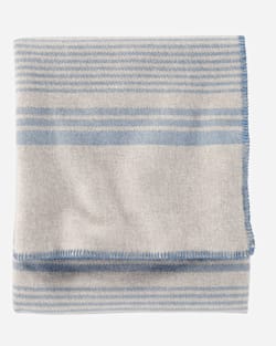 ECO-WISE WOOL PLAID/STRIPE BLANKET IN TAUPE IRVING STRIPE FOLDED image number 1