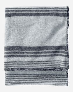 ECO-WISE WOOL PLAID/STRIPE BLANKET IN GREY IRVING STRIPE FOLDED image number 1