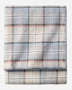ALTERNATE VIEW OF ECO-WISE WOOL PLAID/STRIPE BLANKET IN PEARL PLAID image number 2