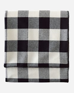 ECO-WISE WOOL PLAID/STRIPE BLANKET IN ROB ROY IVORY FOLDED image number 1