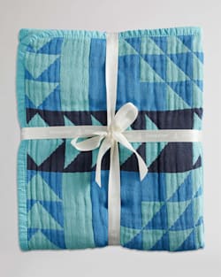 ALTERNATE VIEW OF SMITH ROCK ORGANIC COTTON BABY BLANKET IN OCEAN image number 3