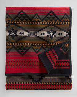 ALTERNATE VIEW OF LOST TRAIL BLANKET IN RED/BLACK image number 3