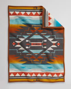 ALTERNATE VIEW OF NIKE N7 SEVEN GENERATIONS CRIB BLANKET IN TURQUOISE image number 2