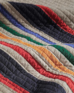 CLOSE UP VIEW OF YELLOWSTONE NATIONAL PARK PIECED QUILT SET IN TAN MULTI image number 4