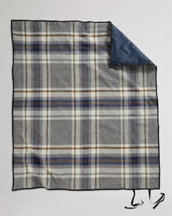 ALTERNATE VIEW OF ROLL-UP BLANKET IN GREY RALEIGH PLAID image number 2